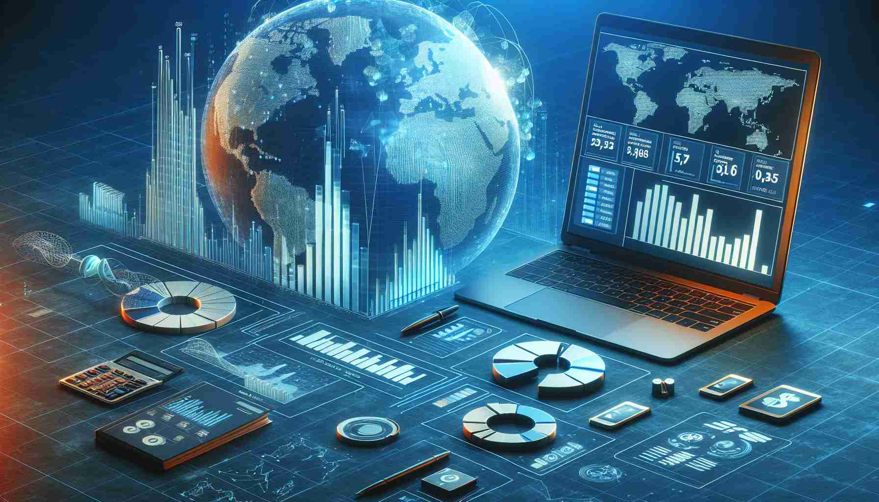 Render a realistic, high-definition image representative of employee compensation trends at large technology companies. This image should include various elements such as bar graphs showing wage trends, pie charts depicting employee benefits distribution, and geographical maps illustrating locations with the highest wages. Additionally, include imagery associated with the technology field such as computer codes, laptops, and digital interfaces.