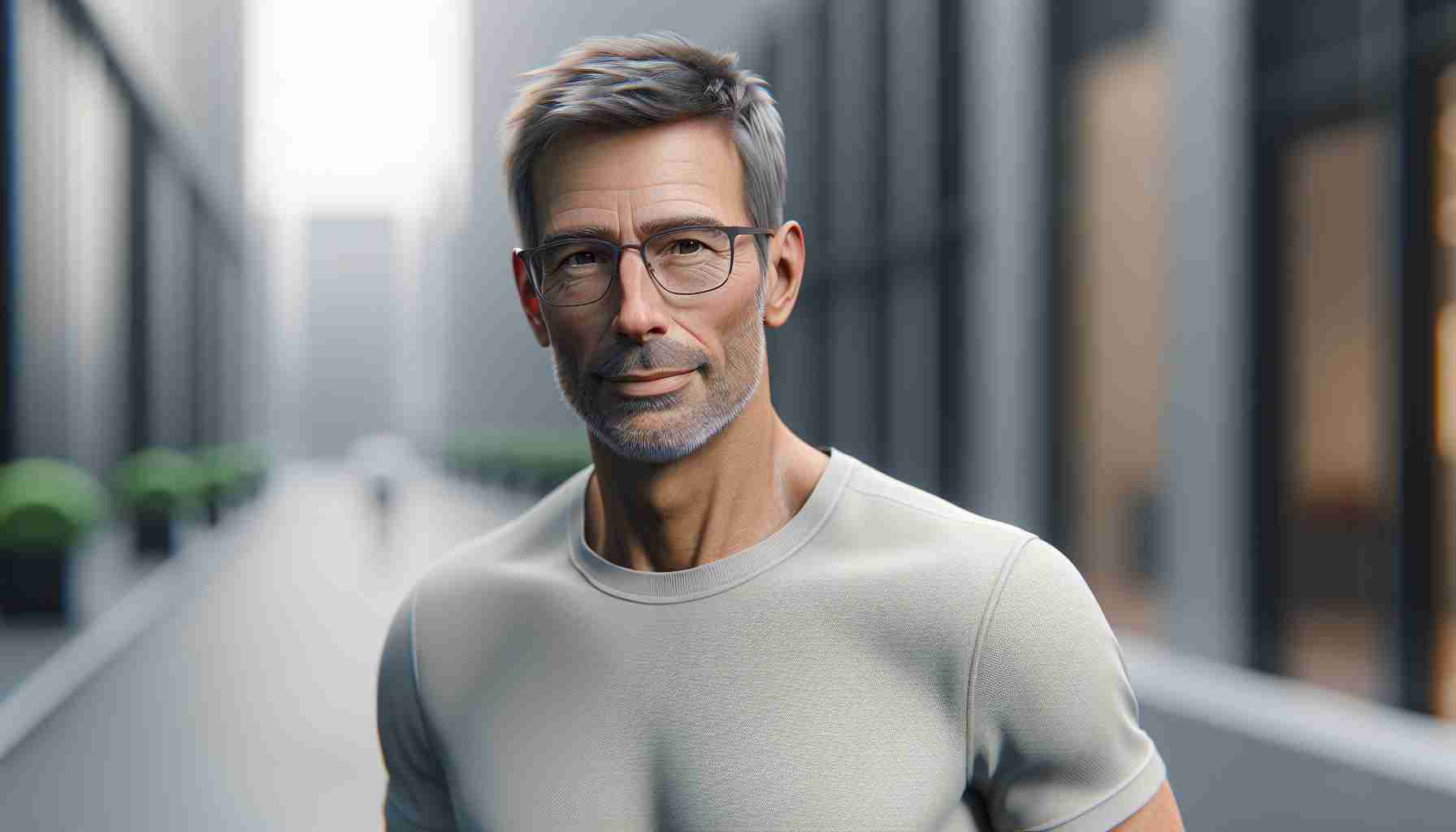 Realistic HD photo of a retired male tech entrepreneur who keeps making impactful contributions in various fields. He wears glasses, has short hair, a lean physique, and is often seen in casual business attire.