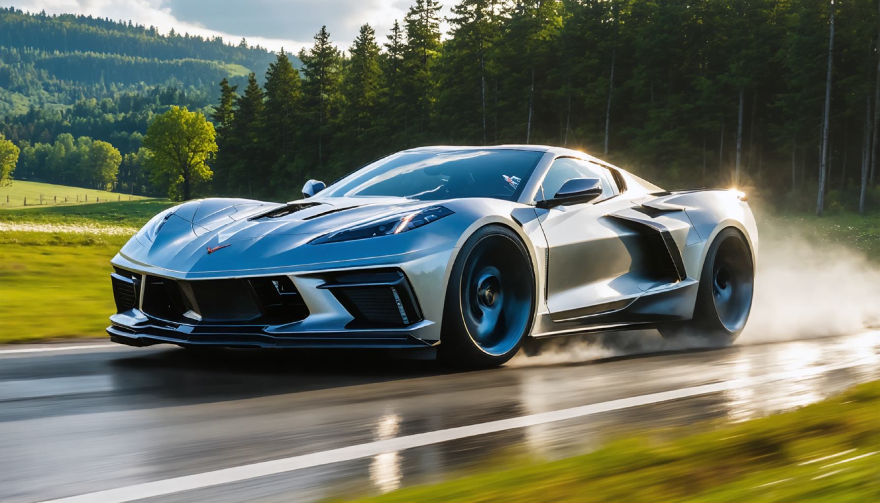The Corvette E-Ray: A Fierce Embrace of Speed and Legacy Amid Resilient Landscapes